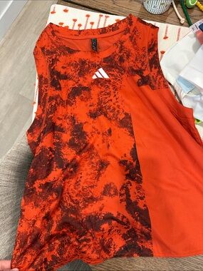 adidas Orange and Black Athletic Tank Top